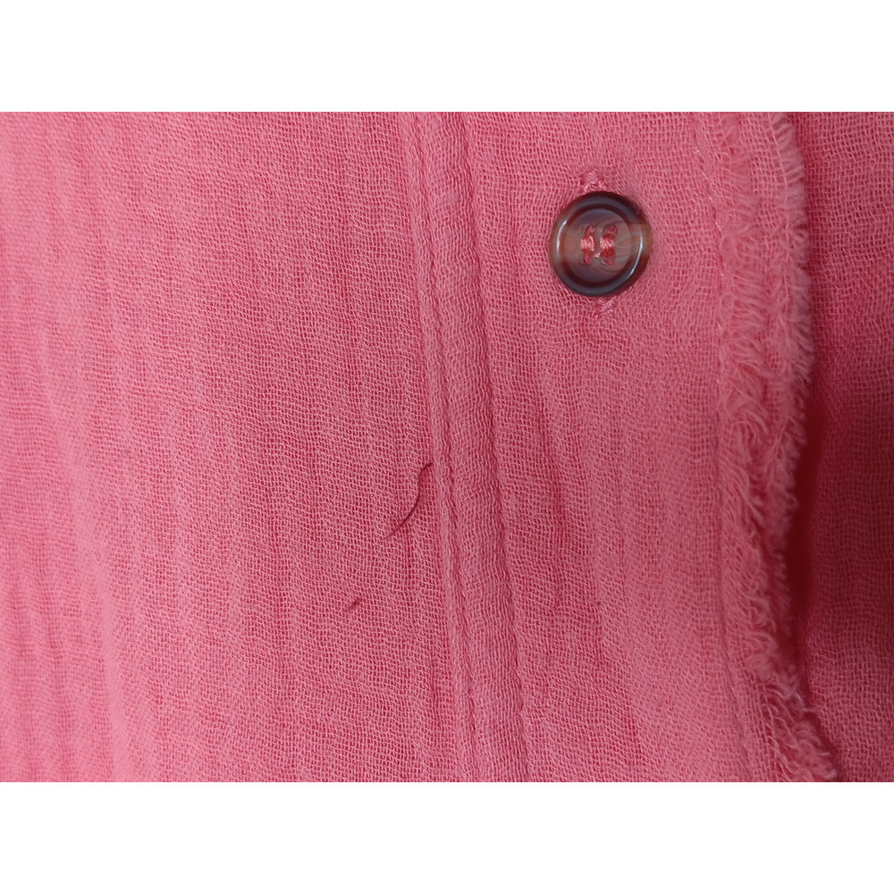 New Easel Los Angeles 2X Coral Pink Gauze Cotton Button Front Top Oversized - Picture 9 of 16